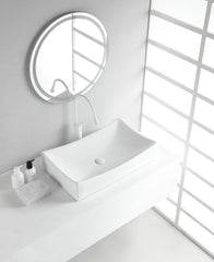 Slide countertop basin 65.5 x 39.5 x 13.5 cm gloss white