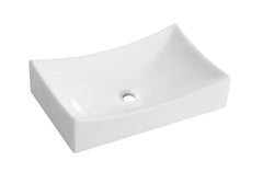 Slide rectangular washbasin 55 x 35 x 12 cm ceramic gloss white