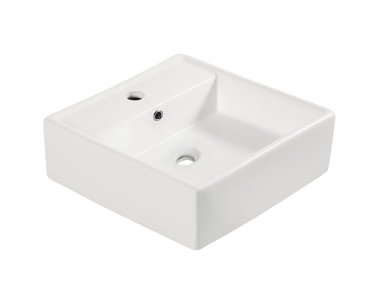 Larx waskom 38,5 x 38,5 x 13 cm keramiek glans wit