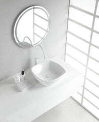 Plaza countertop basin square 42 x 42 x 13.5 cm ceramic gloss white