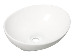 Vessel sink oval 40 x 33 x 14.5 cm ceramic gloss white