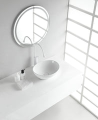 Vessel sink oval 40 x 33 x 14.5 cm ceramic gloss white