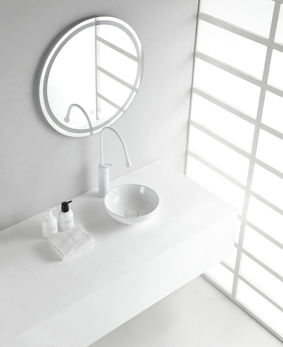 Kimo washbasin round 28 x 10 cm ceramic gloss white