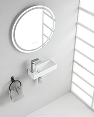 Trim mini fontein links 38 x 14 x 8 cm keramiek glans wit
