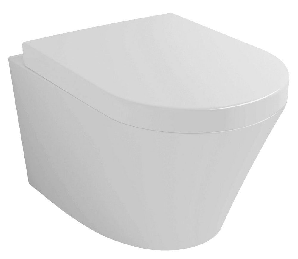 Vesta Wall-Hung Toilet with Soft-Close and Quick-Release Toilet Seat, Gloss White