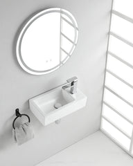 Rhea L right-hand fountain 45.5 x 26 x 12 cm ceramic gloss white