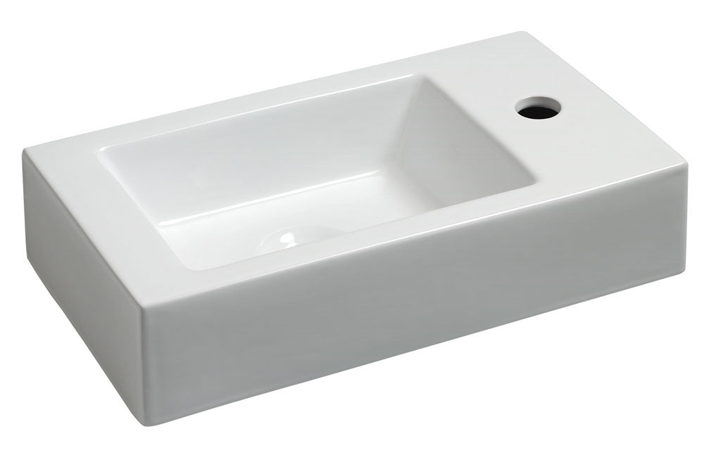 Rhea L right-hand fountain 45.5 x 26 x 12 cm ceramic gloss white