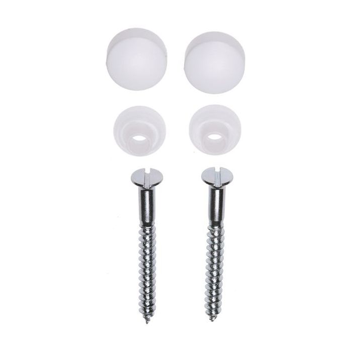 Pot screw set without plug 2 pieces galvanized 6 x 70 mm cover cap white