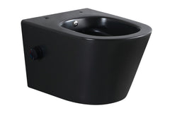 Vesta rimless wall-mounted toilet with hot and cold water bidet spray matte black