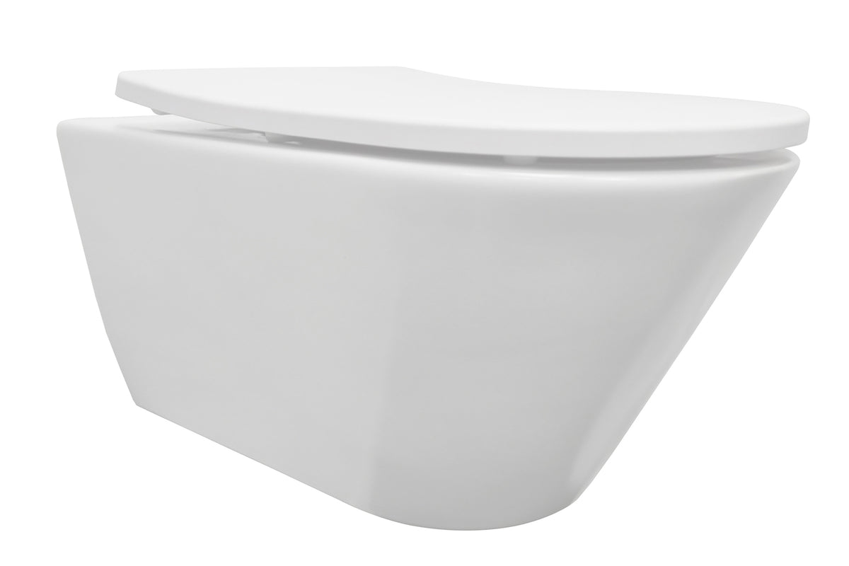 Stereo rimless wandcloset met Shade toiletzitting mat wit