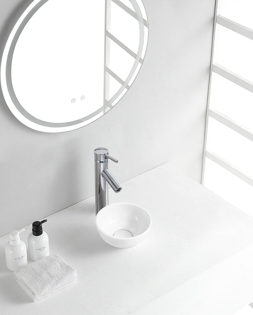 Consilio washbasin round 20 x 9 cm ceramic glossy white