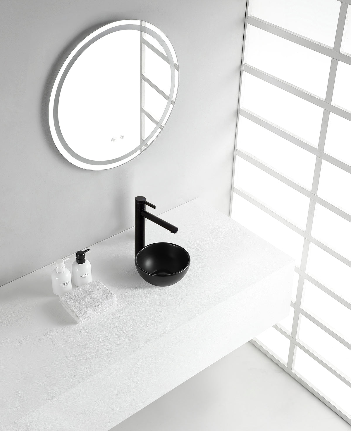 Consilio washbasin round 20 x 9 cm ceramic matt black