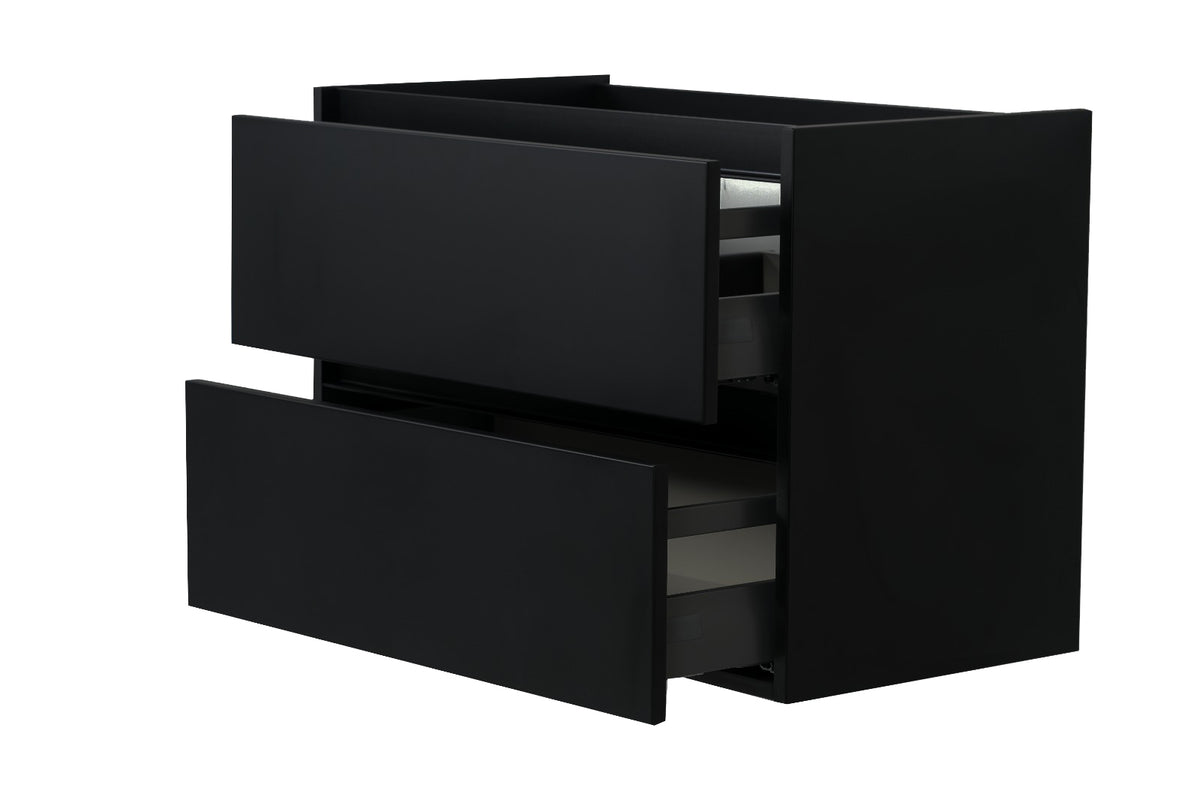Marmaris 2-drawer base cabinet 60 x 45 cm matte black
