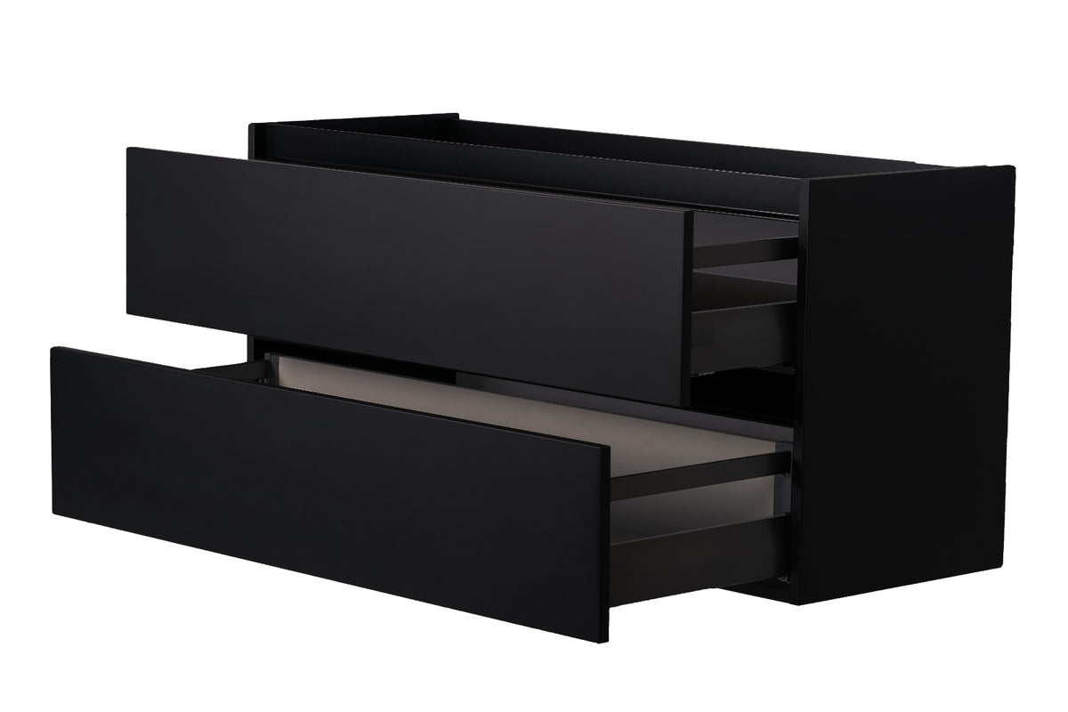 Marmaris vanity unit with 2 drawers 1 opening 120 x 45 cm matt black