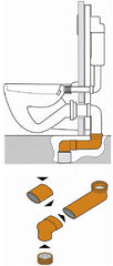 Jump bend adjustable 15-35cm, installation height 80 mm, 90-110mm connections