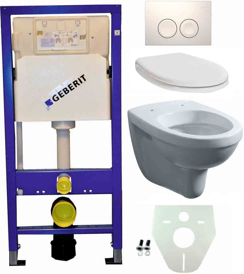 Geberit UP 100 + Trevi toilet + seat + Delta 25 white