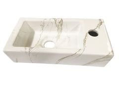 Rhea S mini fountain right 36.5 x 18 x 9 cm ceramic carrara