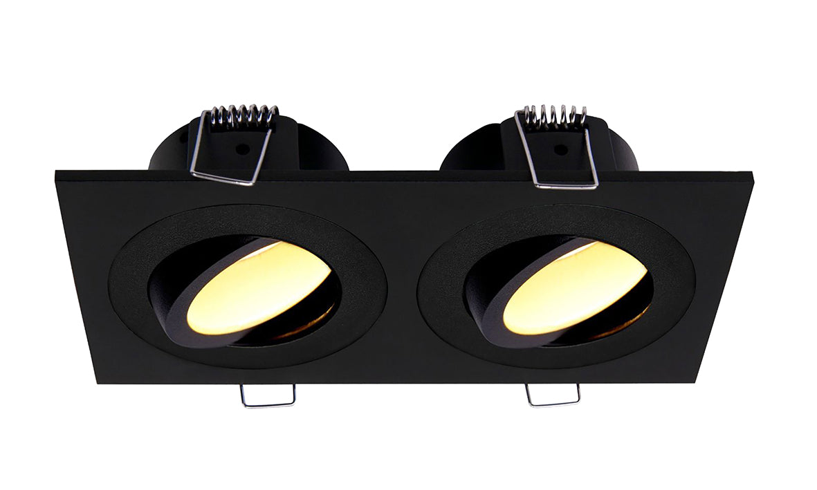 Spotz inbouwspot dubbel dimbaar IP65 mat zwart