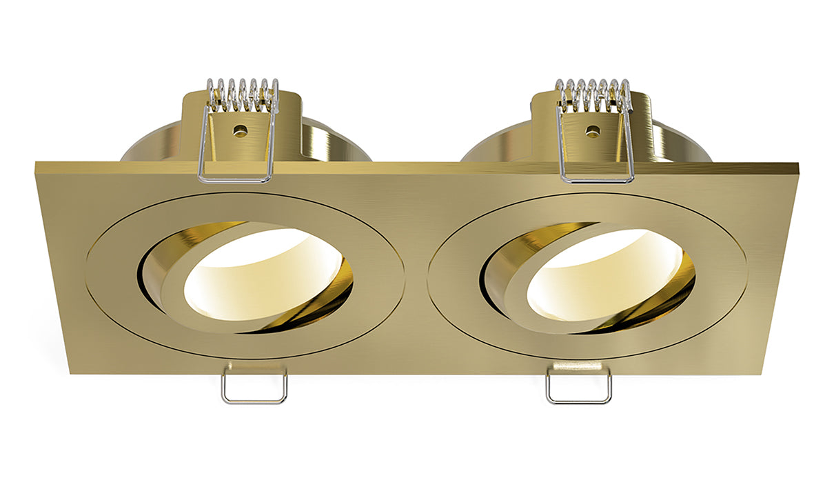Spotz recessed spotlight double dimmable IP65 brushed brass
