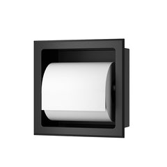 Rocko recessed toilet roll holder without flap matte black