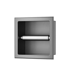 Rocko toilet roll holder without flap built-in gunmetal PVD
