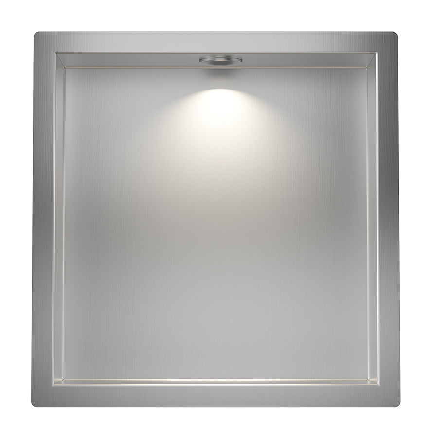 Demis Built-in Niche with LED 30 x 30 x 7 cm Stainless Steel