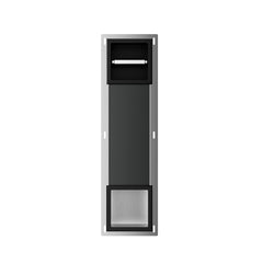 Rocko toilet roll holder without flap and spare toilet roll holder, recessed, matte black