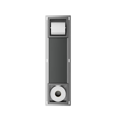 Rocko toiletrolhouder zonder klep en reserverolhouder inbouw gunmetal