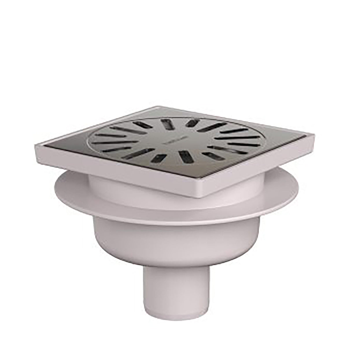 Floor drain 15 x 15 cm with bottom outlet stainless steel