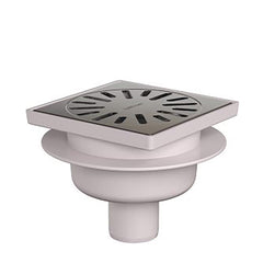 Floor drain 15 x 15 cm with bottom outlet stainless steel