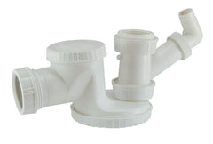 Space-saving siphon 5/4" x 32 mm or 40 mm plastic white