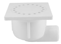 Shower drain with side outlet plastic 10 x 10 cm white