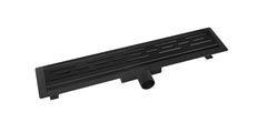 Shower drain with flange and grate 50 x 7 cm matt black
