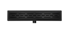 Shower drain with flange and grate 60 x 7 cm matte black