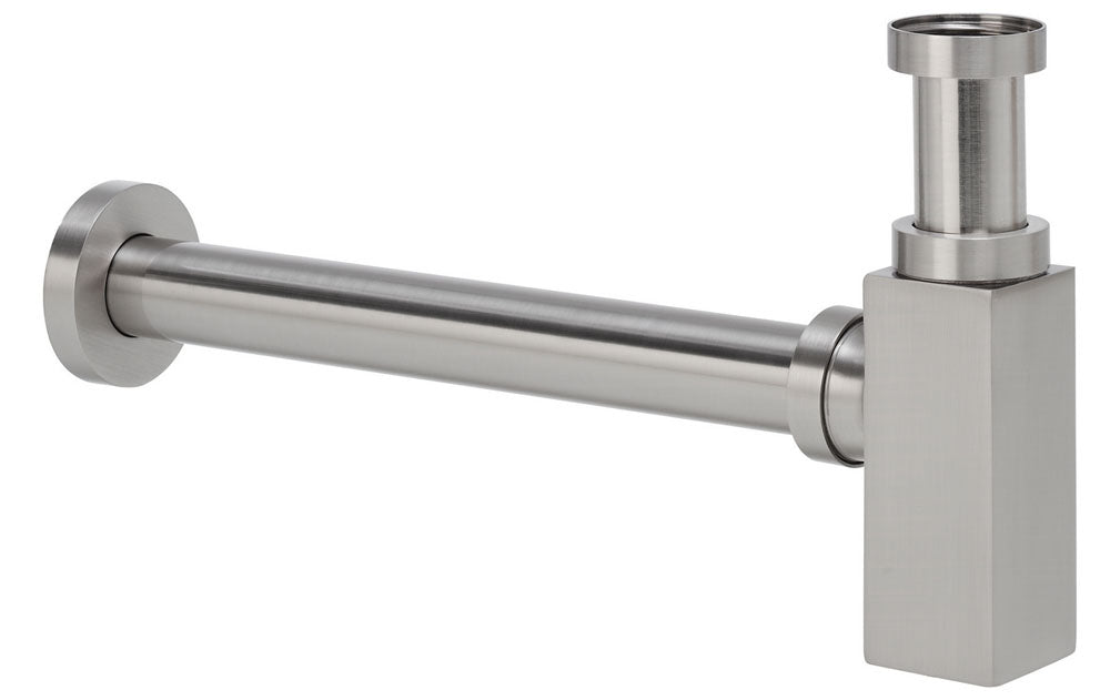 Star siphon square 5/4" x 32 mm brushed steel