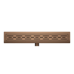Shower drain with flange and grate 70 x 7 cm brushed bronze copper PVD