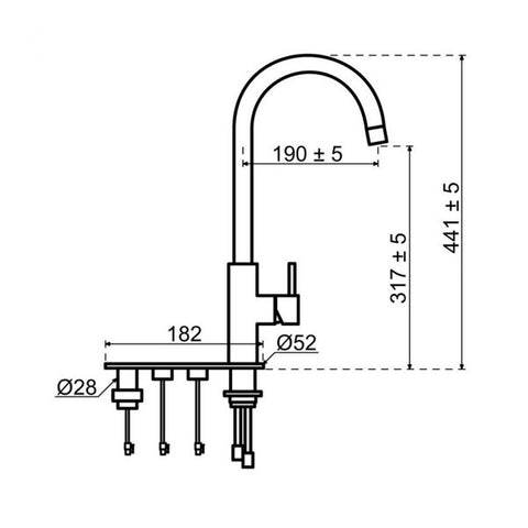 Selsiuz Unlimited 5-in-1 kokend water kraan haaks Copper/Koper Titanium | Combi extra boiler