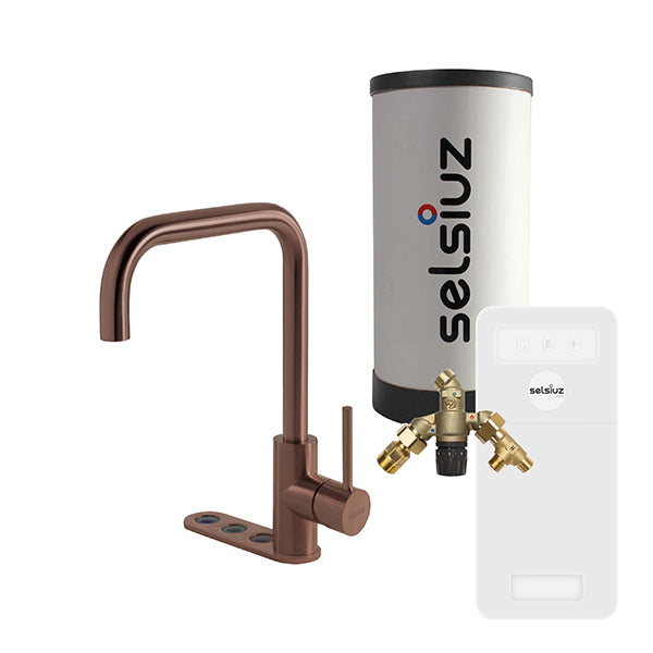 Selsiuz Unlimited 5-in-1 kokend water kraan haaks Copper/Koper Titanium | Combi extra boiler