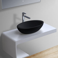 StoneArt Wastafel LC153 - zwart - mat - 60x35cm