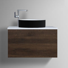 StoneArt Wastafel LC112 zwart-wit 45x45cm mat