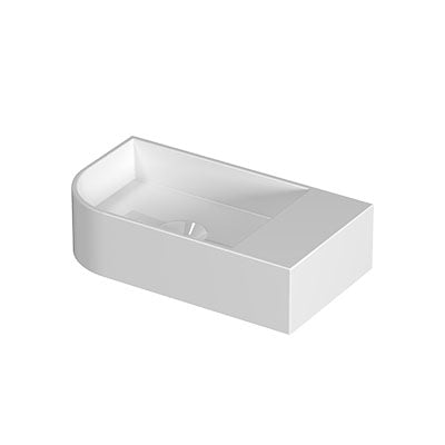 Ink Concept R Trevi fontein afgerond 40x22x10cm keramiek - links - zonder kraangat - glans wit