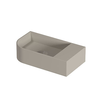 Ink Concept R Trevi fontein afgerond 40x22x10cm keramiek - links - zonder kraangat - mat creme cotton