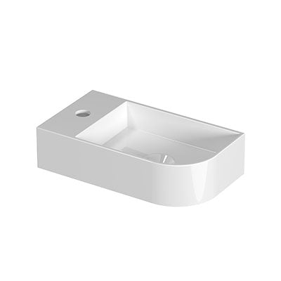 Ink Concept R Trevi fontein afgerond 40x22x10cm keramiek - rechts - 1 kraangat - glans wit