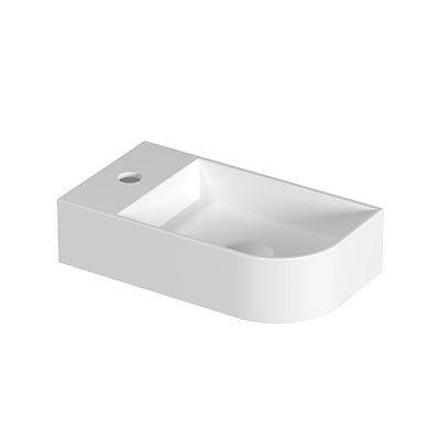 Ink Concept R Trevi fontein afgerond 40x22x10cm keramiek - rechts - 1 kraangat - mat wit