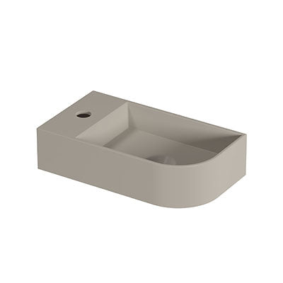 Ink Concept R Trevi fontein afgerond 40x22x10cm keramiek - rechts - 1 kraangat - mat creme cotton