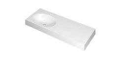Ink Smooth Wastafel polystone links met 1 kraangat - Glans Wit - 120x45x9cm - 3407349