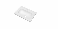 Ink Reflekt wastafel centraal polystone 60x40cm - 1 kraangat - Mat Wit - 3407701