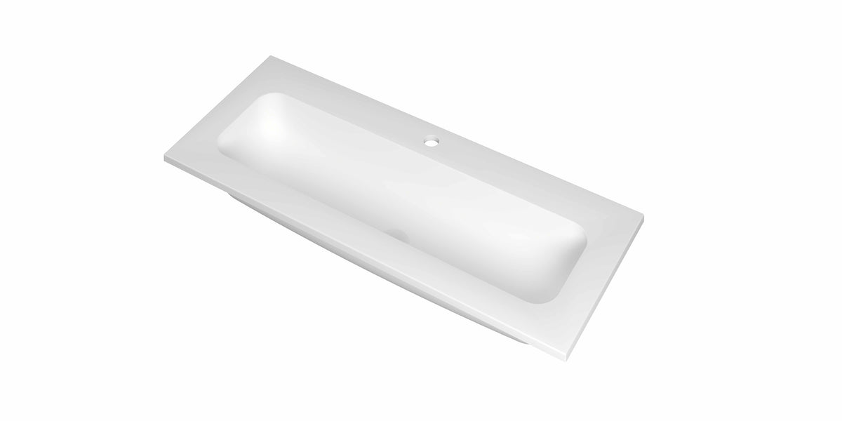 Ink Reflekt wastafel centraal polystone 100x40cm - 1 kraangat - Mat Wit - 3407721