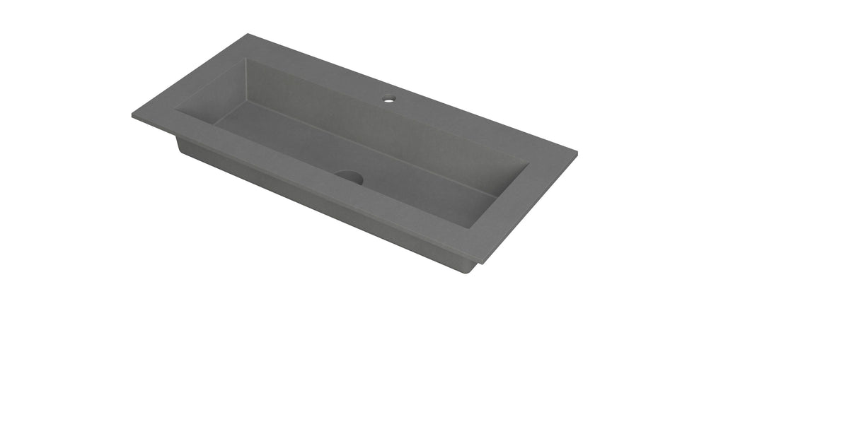 Ink Kraft meubelwastafel 100x45cm - 1 kraangat - Quartz grijs - 3417234