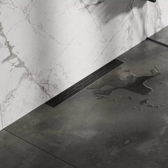 BRAUER Douchegoot met standaard rooster en flens voor wandmontage 7 x 60 zwart